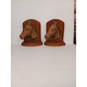 Vintage Syroco Wood Horse Bookends Made In USA Syracuse New York